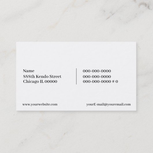 Kendo Visitekaartje (Achterkant)