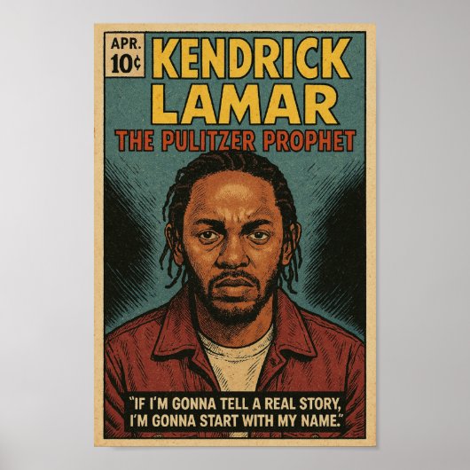 Kendrick Lamar "De Pulitzer Profeet" Comi Poster (Voorkant)