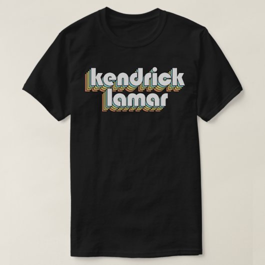 Kendrick Lamar Retro Rainbow Typography Faded stij T-shirt (Design voorkant)