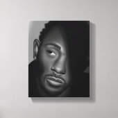 Kendrick Lamar | Zwart-wit portretschilderij Canvas Afdruk (Voorkant)