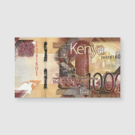 Kenia 1000 Shillings Bankbiljet Magnetische Kaart