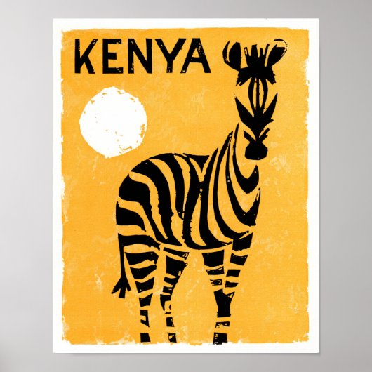 Kenia Africa Vintage Travel Poster gerestaureerd (Voorkant)