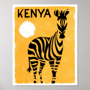 Kenia Africa Vintage Travel Poster gerestaureerd