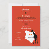 Kenia Africa Wedding Destination Invitation Kaart (Voorkant)