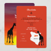 Kenia Africa Wedding Destination Invitation Kaart (Voorkant / Achterkant)