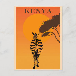 Kenia Afrika Afrikaanse Zebra reizen Briefkaart
