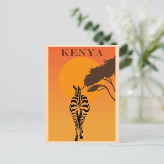 Kenia Afrika Afrikaanse Zebra reizen Briefkaart (Staand voorkant)