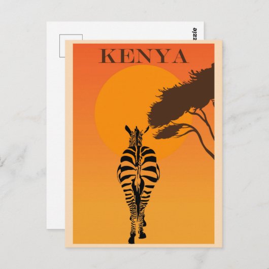  Kenia Afrika Afrikaanse Zebra reizen Briefkaart (Voorkant / Achterkant)