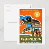 Kenia, Afrika, een afspraakje maken met een zon, r Briefkaart (Voorkant / Achterkant)