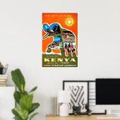 Kenia, Afrika, een afspraakje maken met een zon, r Poster (Thuiskantoor)