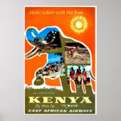 Kenia, Afrika, een afspraakje maken met een zon, r Poster (Voorkant)