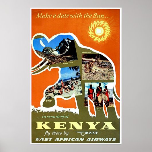 Kenia, Afrika, een afspraakje maken met een zon, r Poster (Voorkant)