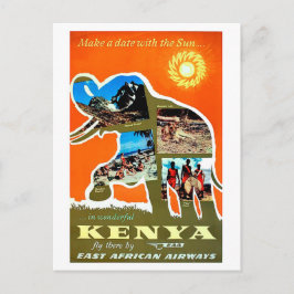 Kenia, Afrika, maak een afspraak met een zon, reiz Briefkaart