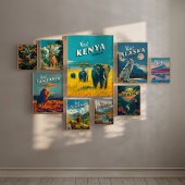 Kenia Afrika Vintage Poster – Olifanten Kunst