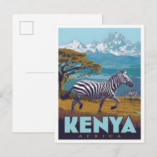Kenia Afrika Vintage Reizen Briefkaart