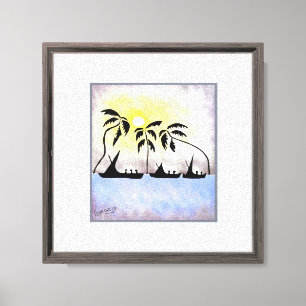 Kenia Afrikaanse kunst, Geweldige volle maan zeilt Canvas Afdruk
