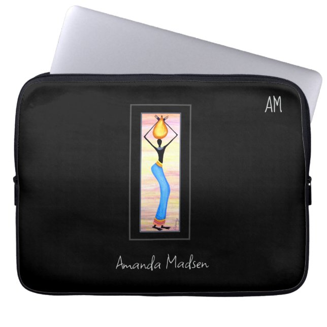 Kenia, Afrikaanse kunst, verkopers van kokosolie Laptop Sleeve (Voorkant)