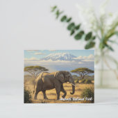 Kenia Amboseli Nationaal Park Olifant Briefkaart (Staand voorkant)