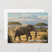 Kenia Amboseli Nationaal Park Olifant Briefkaart (Voorkant / Achterkant)