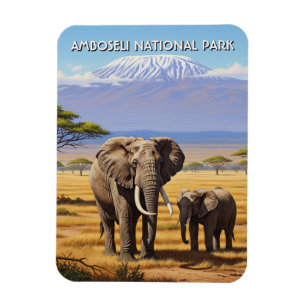 Kenia Amboseli Nationaal Park Olifanten Magneet