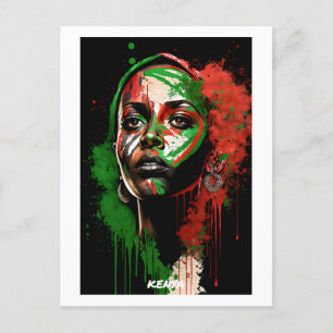 Kenia Briefkaart - Kunstmatig portret - Vrouwenwer