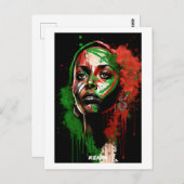 Kenia Briefkaart - Kunstmatig portret - Vrouwenwer (Voorkant / Achterkant)