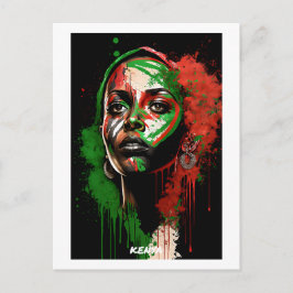 Kenia Briefkaart - Kunstmatig portret - Vrouwenwer
