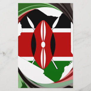 Kenia Celebration Kleurrijke Vlagkaart Vector Artw