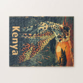 Kenia Cheeatah zonsondergang Legpuzzel (Horizontaal)