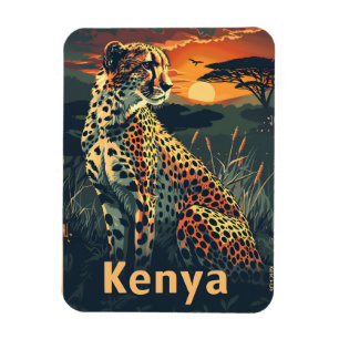 Kenia Cheeatah zonsondergang Magneet