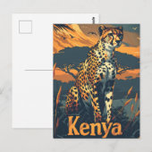 Kenia Cheetah  Briefkaart (Voorkant / Achterkant)