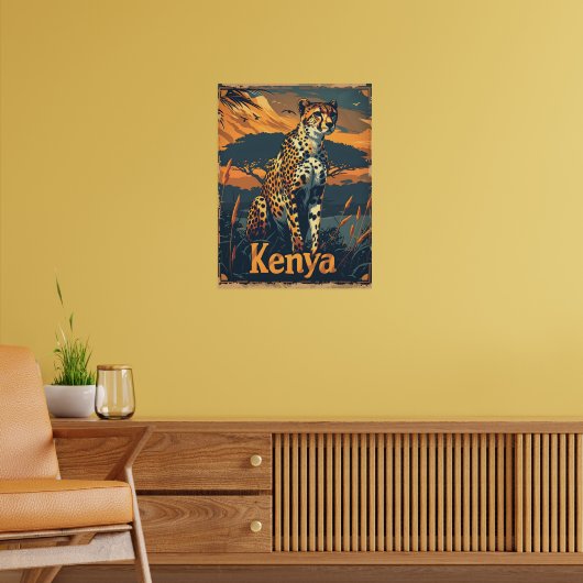 Kenia Cheetah Poster (Woonkamer 2)