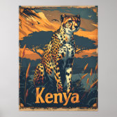 Kenia Cheetah Poster (Voorkant)
