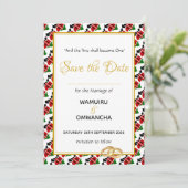 KENIA Christelijke aangepaste bruiloft Save The Date (Staand voorkant)