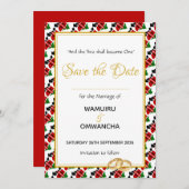 KENIA Christelijke aangepaste bruiloft Save The Date (Voorkant / Achterkant)
