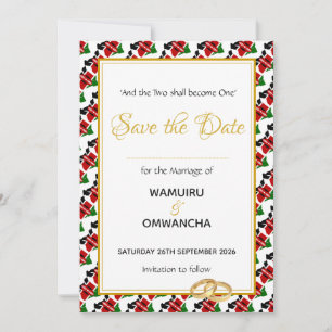 KENIA Christelijke Aangepaste Huwelijksviering Save The Date