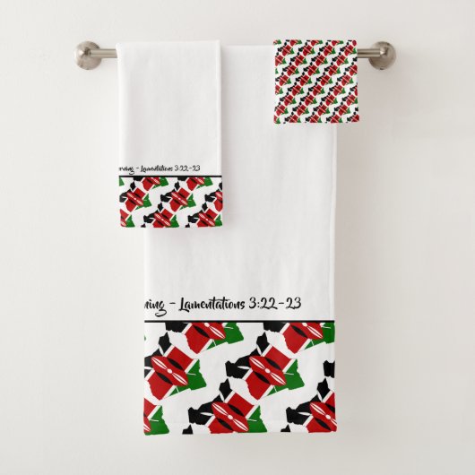 KENIA Christelijke Custom GOD'S MERCIES Bad Handdoek (Insitu)