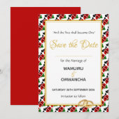 KENIA Christelijke Douane Huwelijksviering Save The Date (Voorkant / Achterkant)