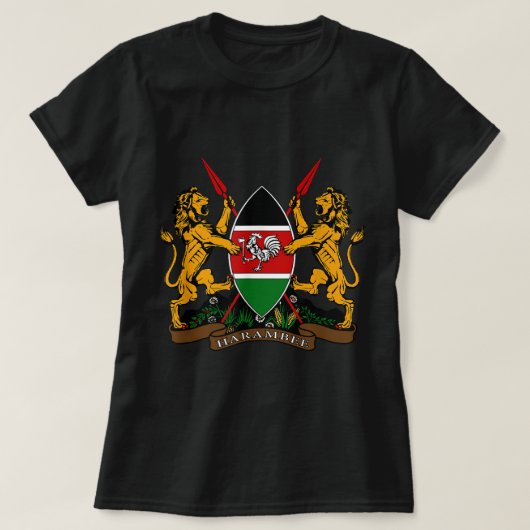 Kenia Coat of arms T-shirt Flag souvenir Nairobi (Design voorkant)