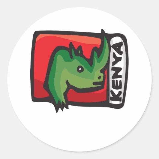 Kenia Design Ronde Sticker (Voorkant)