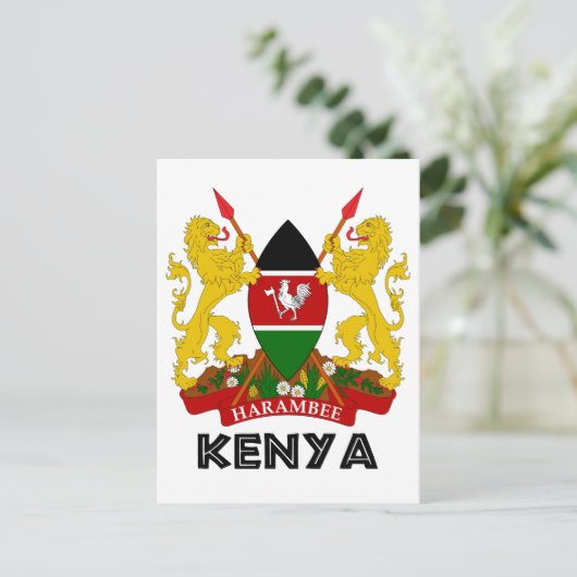 KENIA - embleem / vlag / wapen / symbool Briefkaart (Staand voorkant)