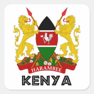 KENIA - embleem / vlag / wapen / symbool Vierkante Sticker