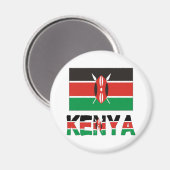 Kenia en de Keniaanse vlag Magneet (Voorkant / Achterkant)