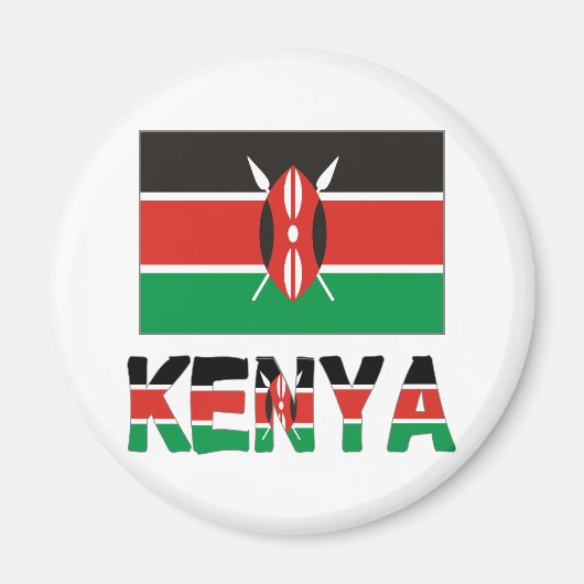 Kenia en de Keniaanse vlag Magneet (Voorkant)
