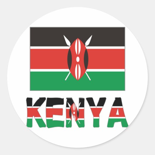 Kenia en de Keniaanse vlag Ronde Sticker (Voorkant)