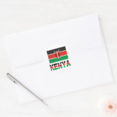 Kenia en de Keniaanse vlag Ronde Sticker (Envelop)
