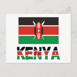 Kenia en Keniaanse vlag Briefkaart
