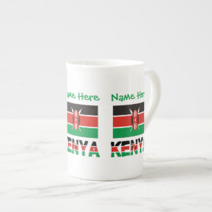 Kenia en Keniaanse Vlag Groene Personalisatie Porselein Kop