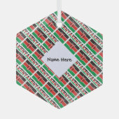 Kenia en Keniaanse vlag met Jouw naam Glas Ornament (Voorkant)