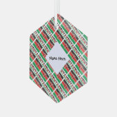 Kenia en Keniaanse vlag met Jouw naam Glas Ornament (Voorkant links)